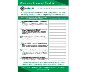 Confidence In Yourself Checklist